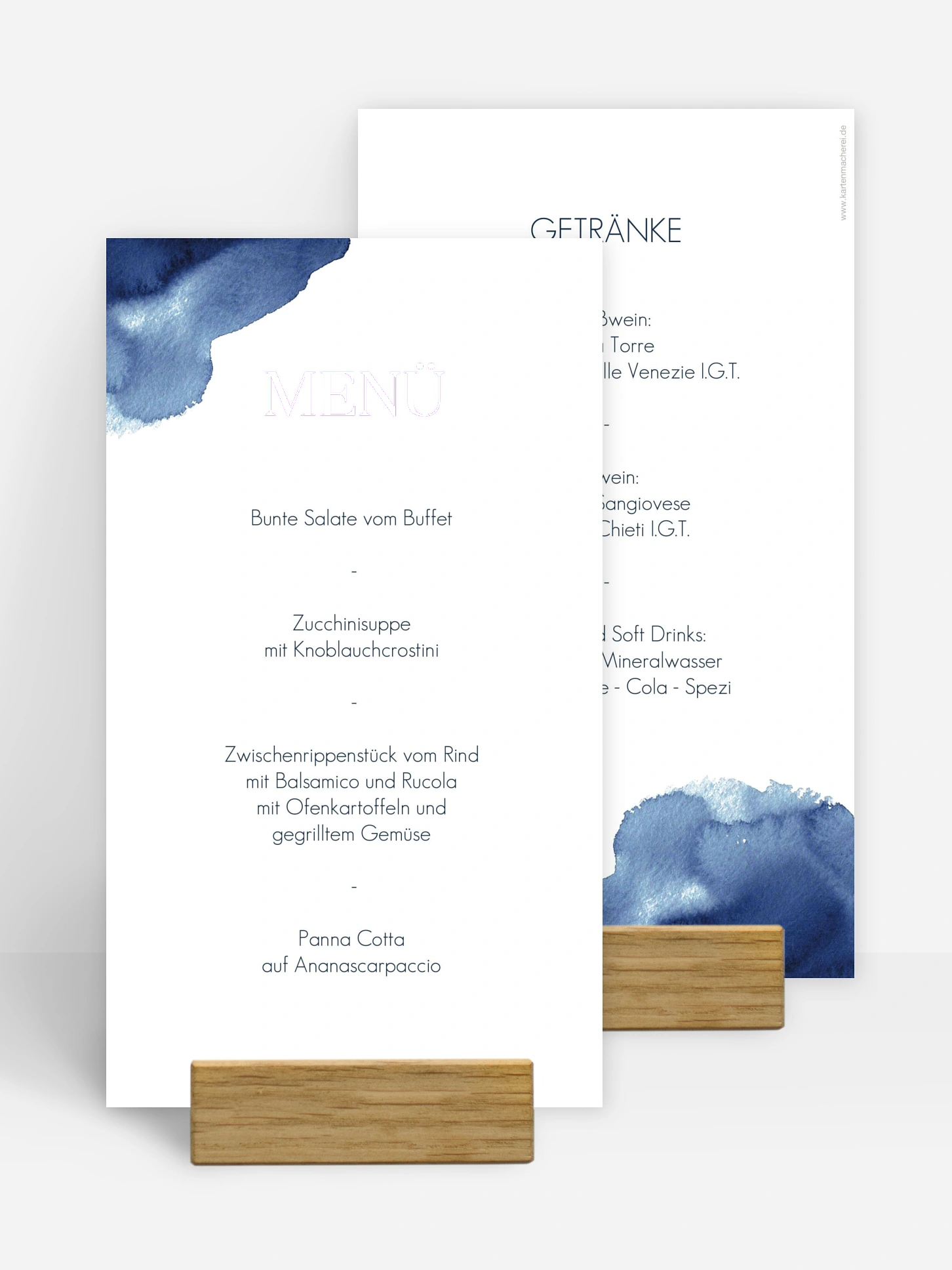 Menükarte Konfirmation Simple Blue