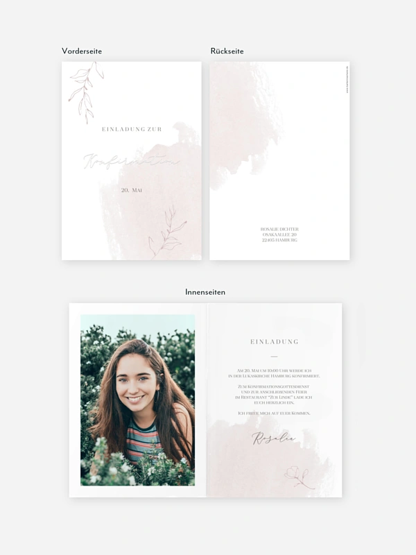 Konfirmationseinladung Soft Color