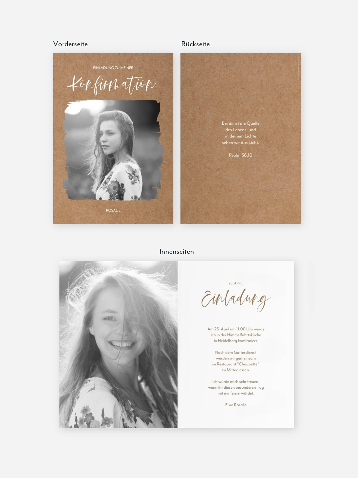 Konfirmationseinladung Nature Frame