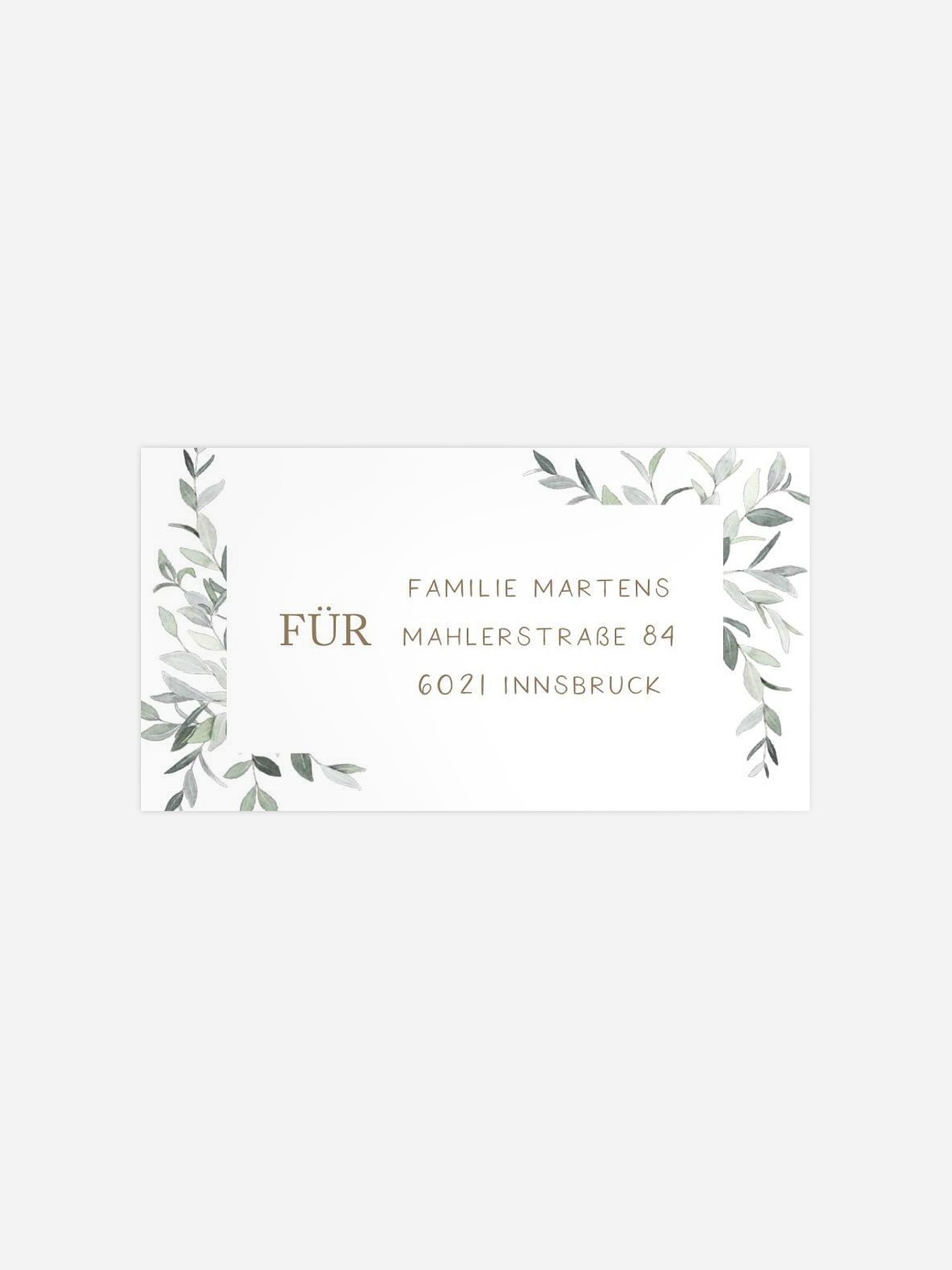 Empfängeraufkleber Konfirmation und Kommunion Elegant Leaves