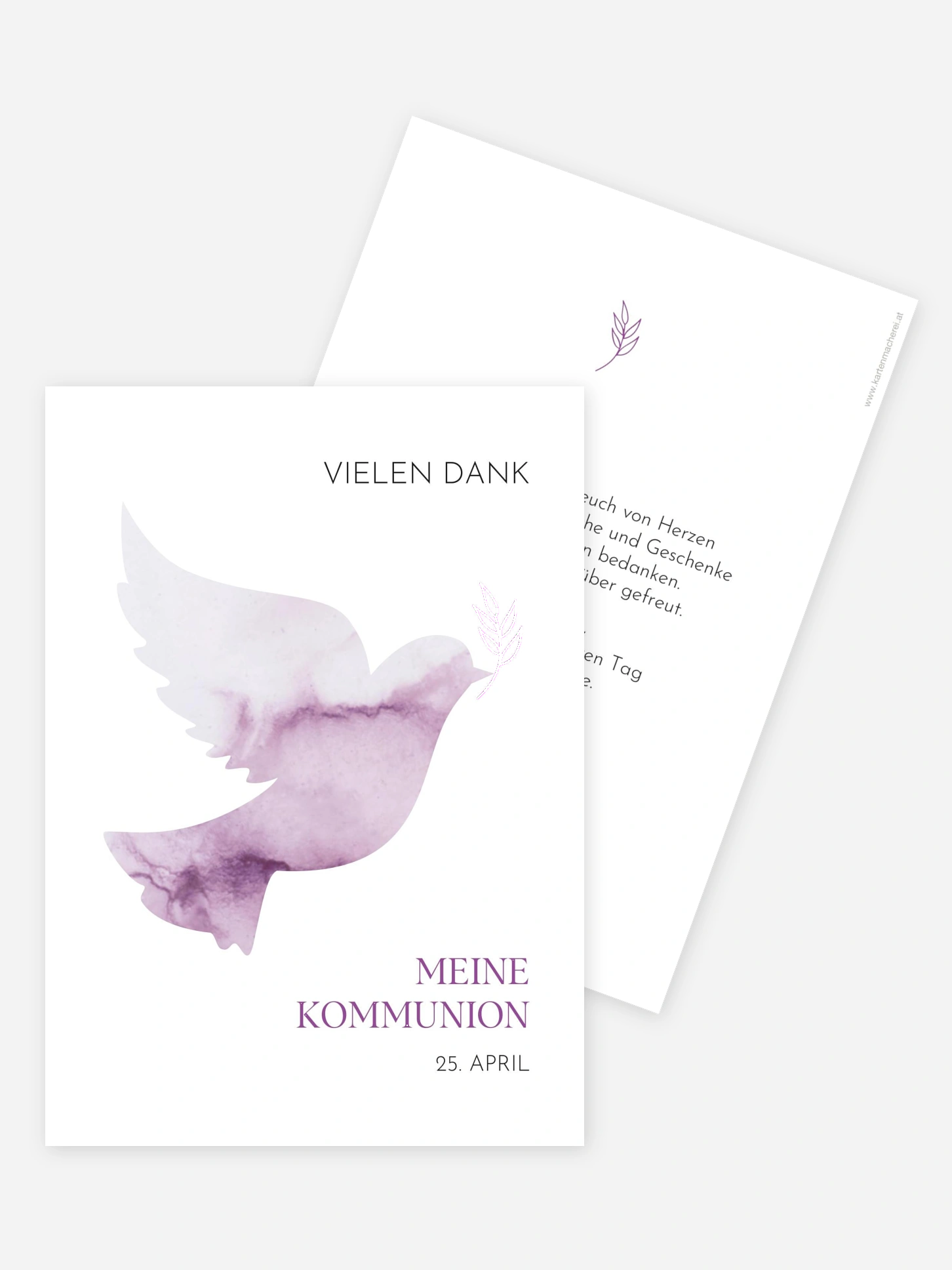 Danksagung Kommunion Heilige Taube