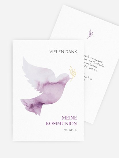 Danksagung Kommunion Heilige Taube