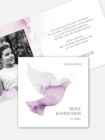 Danksagung Kommunion Heilige Taube