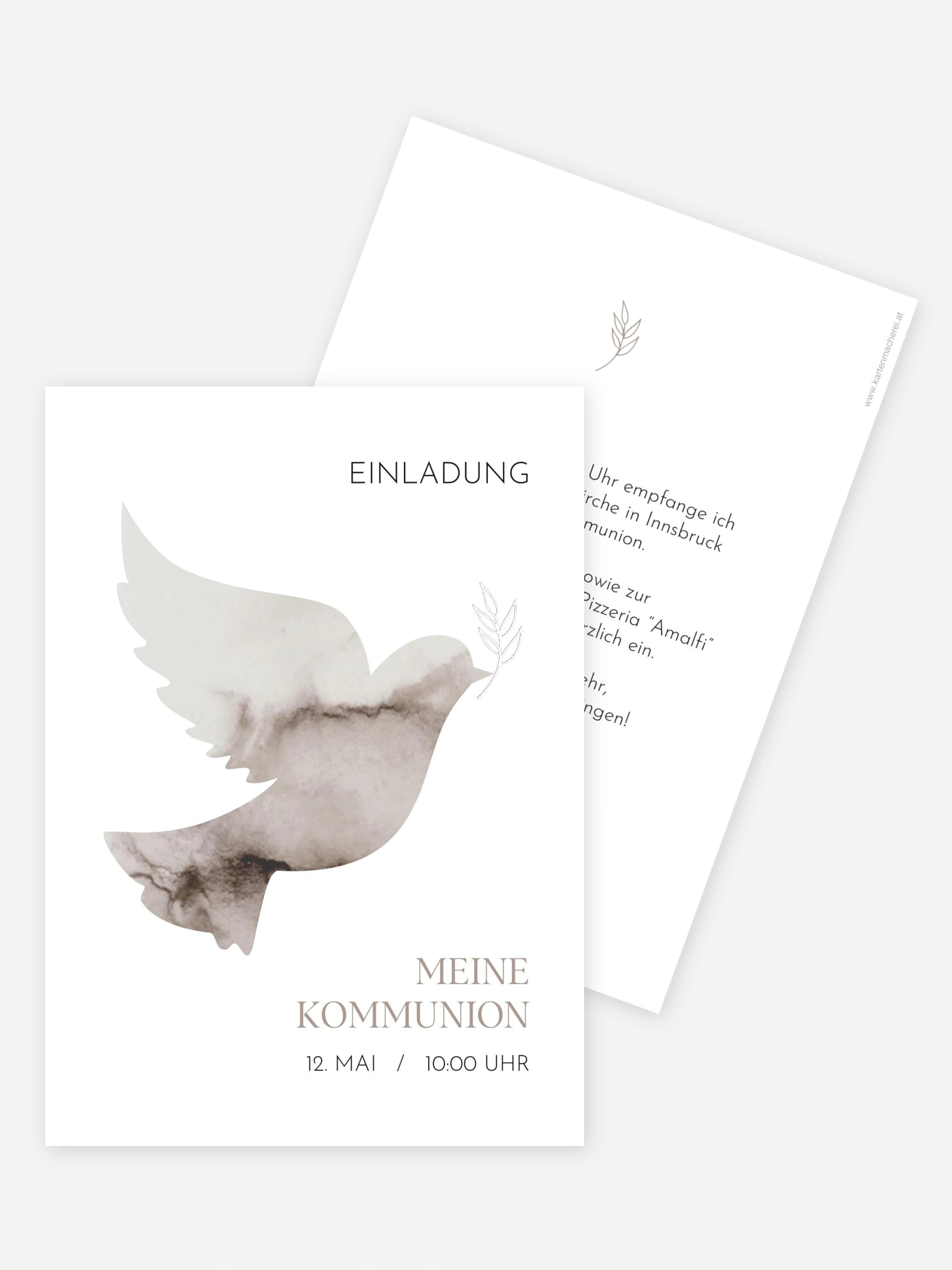 Kommunionseinladung Heilige Taube