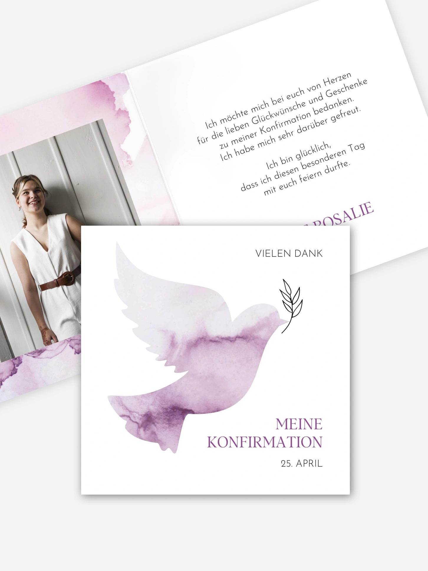 Danksagung Konfirmation Heilige Taube
