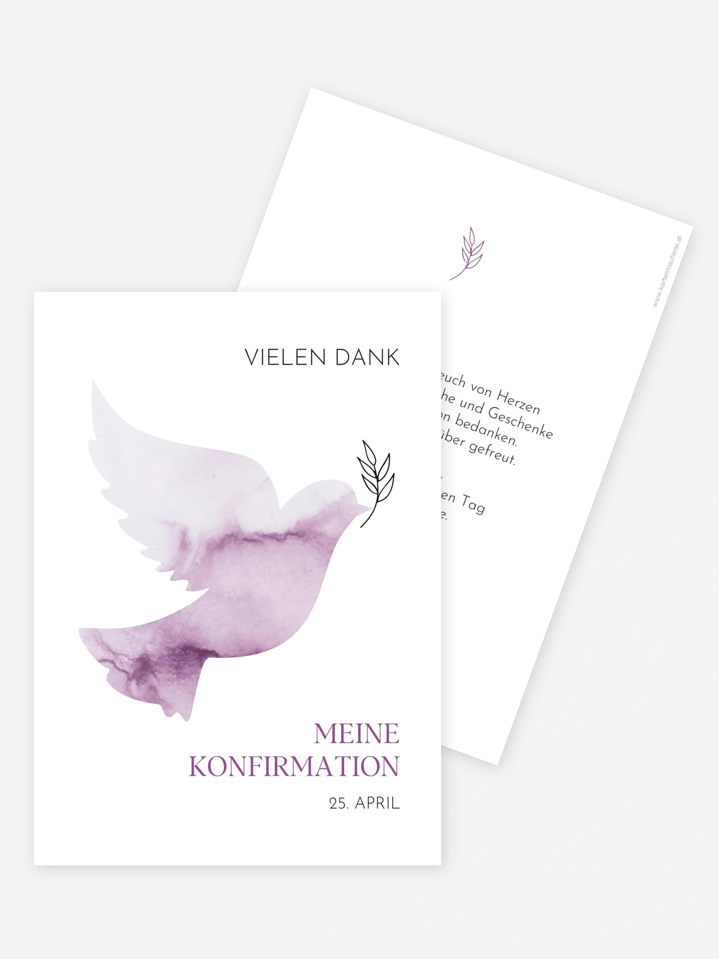 Danksagung Konfirmation Heilige Taube