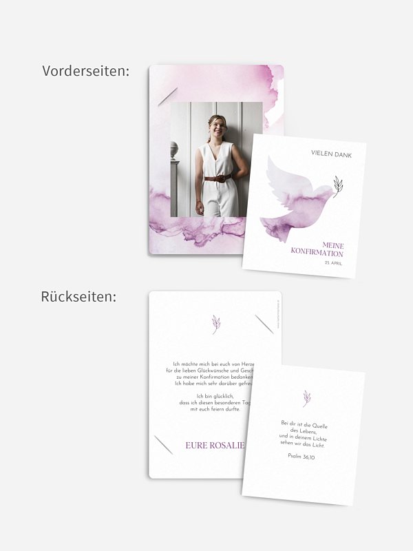 Danksagung Konfirmation Heilige Taube