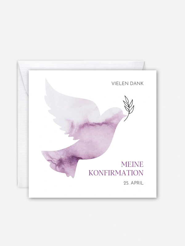 Danksagung Konfirmation Heilige Taube