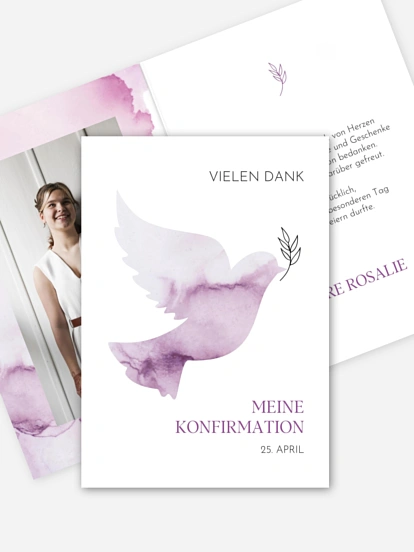 Danksagung Konfirmation Heilige Taube