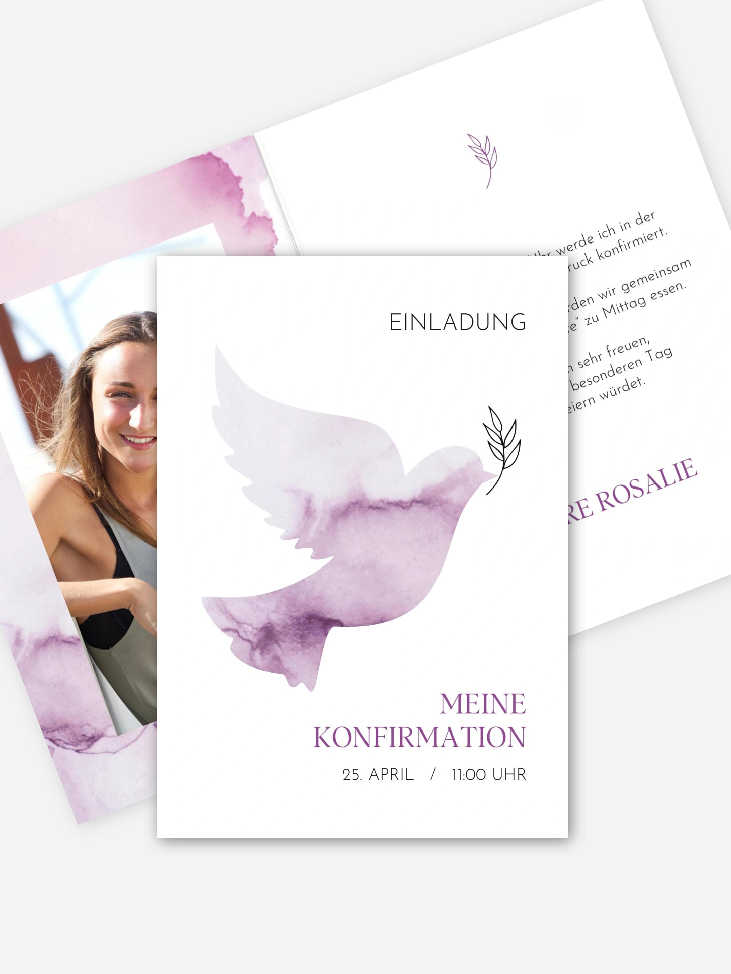 Konfirmationseinladung Heilige Taube