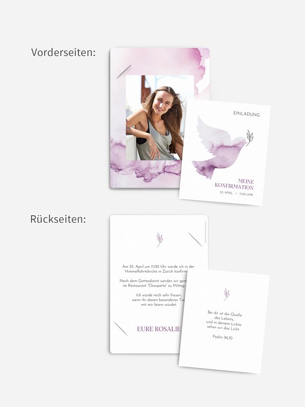 Konfirmationseinladung Heilige Taube
