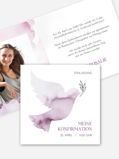 Konfirmationseinladung Heilige Taube