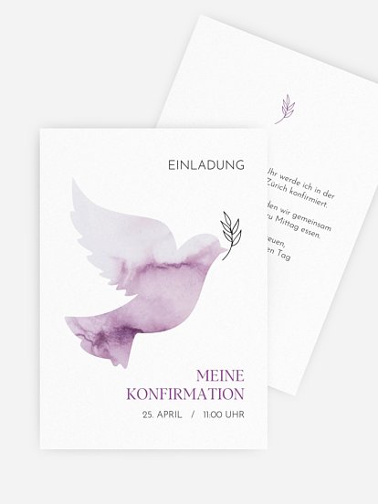 Konfirmationseinladung Heilige Taube