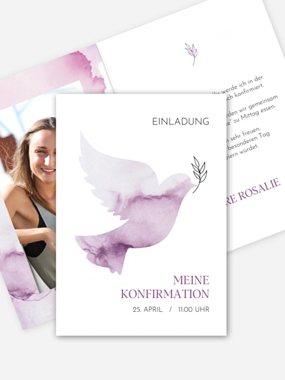 Konfirmationseinladung Heilige Taube