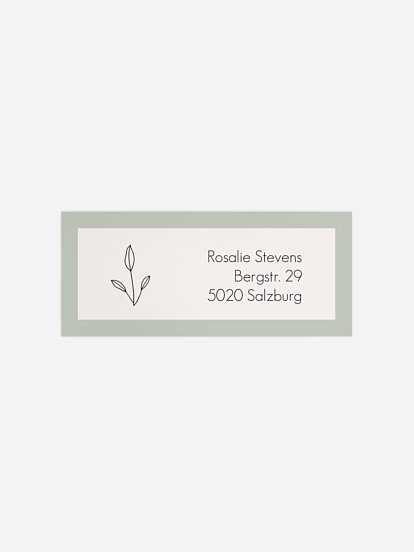 Absenderaufkleber Konfirmation und Kommunion Simple Leaves