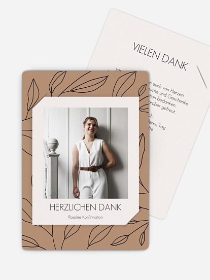 Danksagung Konfirmation Simple Leaves