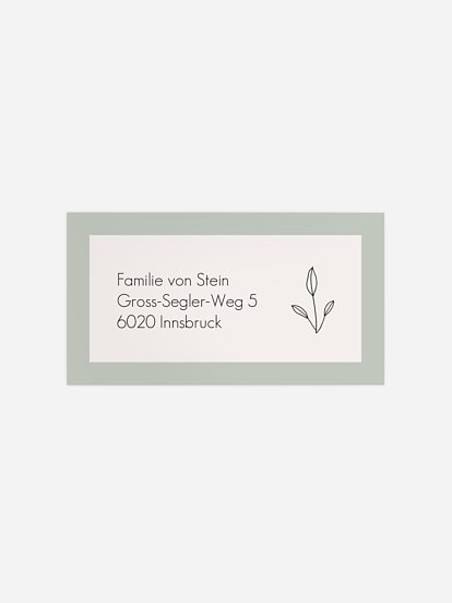 Empfängeraufkleber Konfirmation und Kommunion Simple Leaves