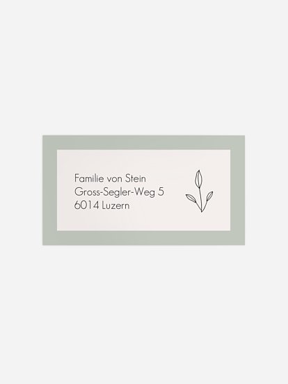 Empfängeraufkleber Konfirmation und Kommunion Simple Leaves