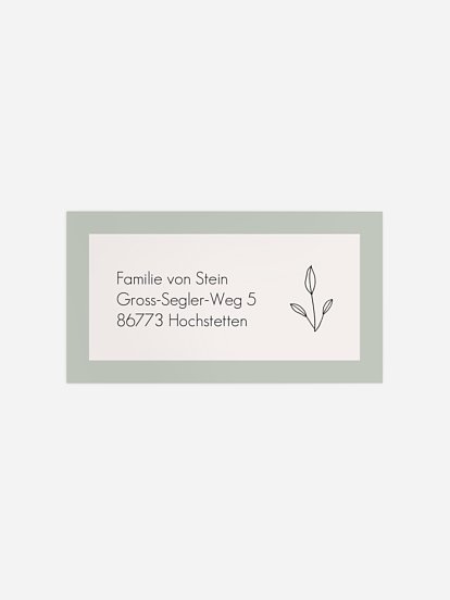 Empfängeraufkleber Konfirmation und Kommunion Simple Leaves