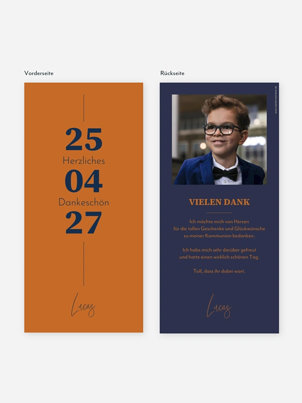 Danksagung Kommunion Modern Font