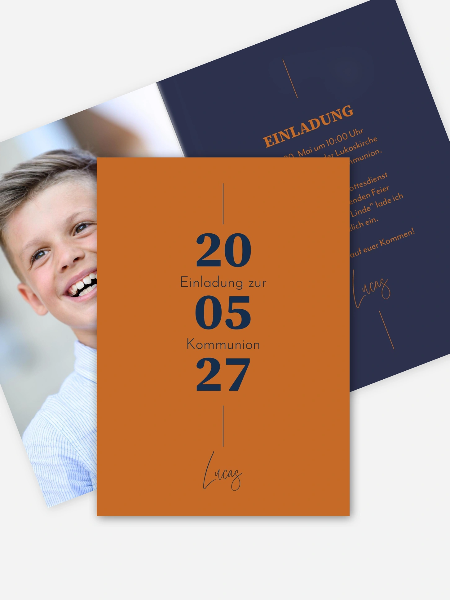 Kommunionseinladung Modern Font