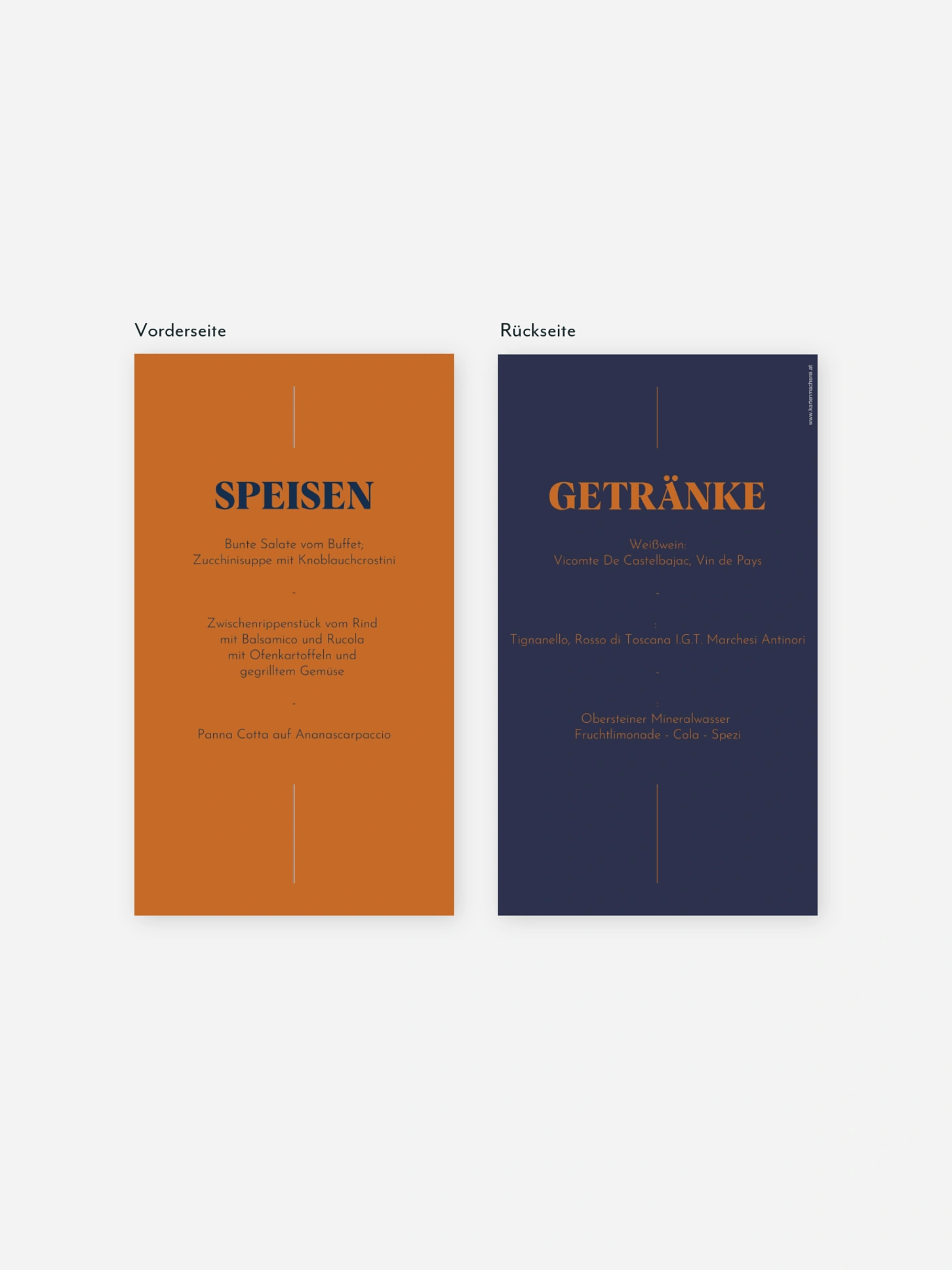 Menükarte Kommunion Modern Font
