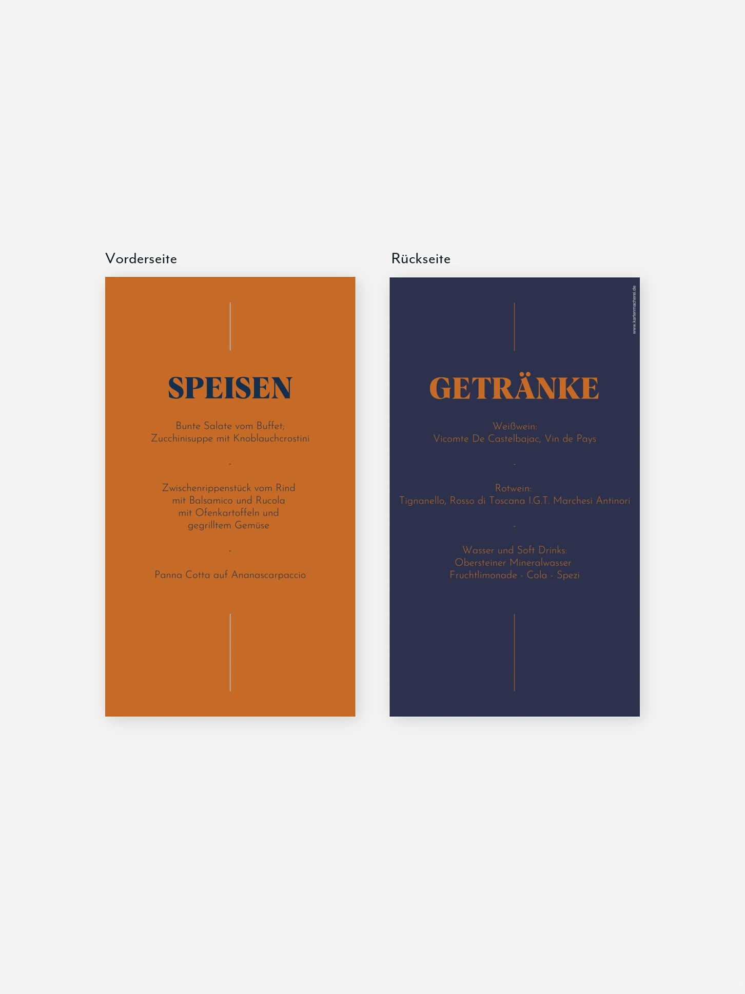 Menükarte Kommunion Modern Font