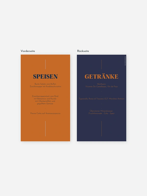 Menükarte Kommunion Modern Font