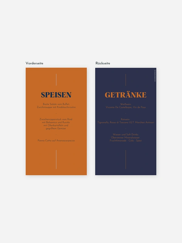 Menükarte Kommunion Modern Font