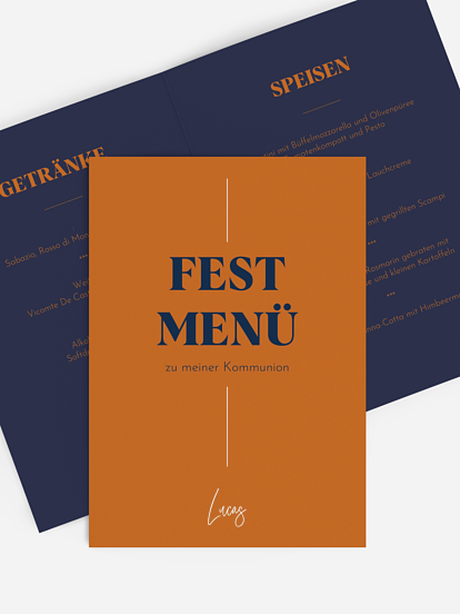 Menükarte Kommunion Modern Font