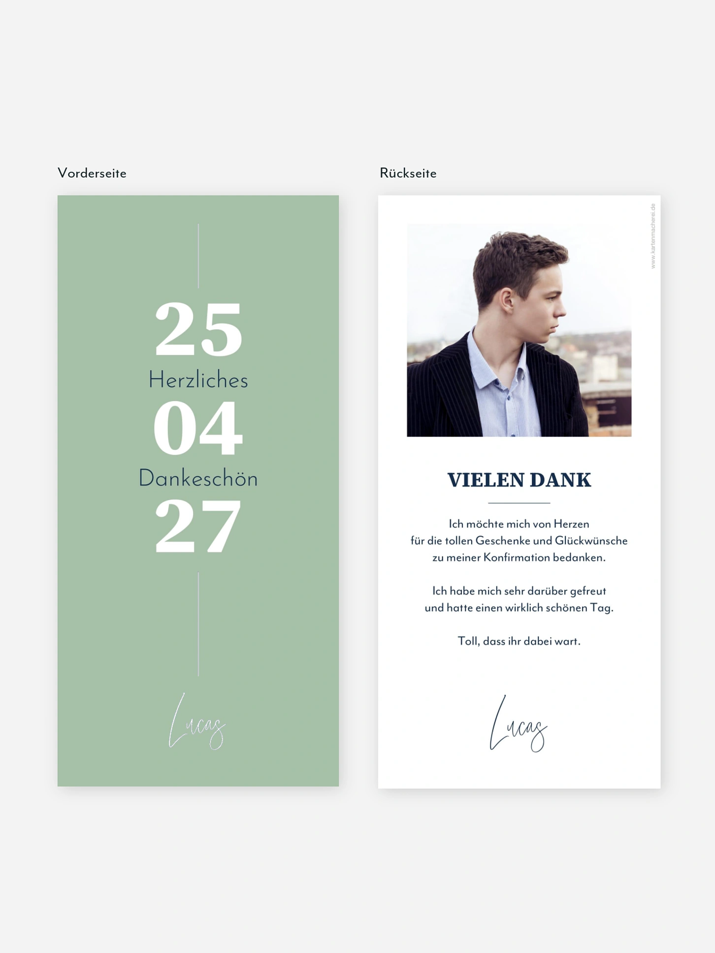 Danksagung Konfirmation Modern Font