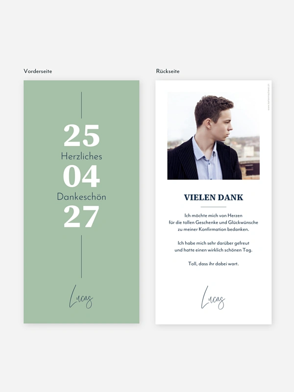 Danksagung Konfirmation Modern Font