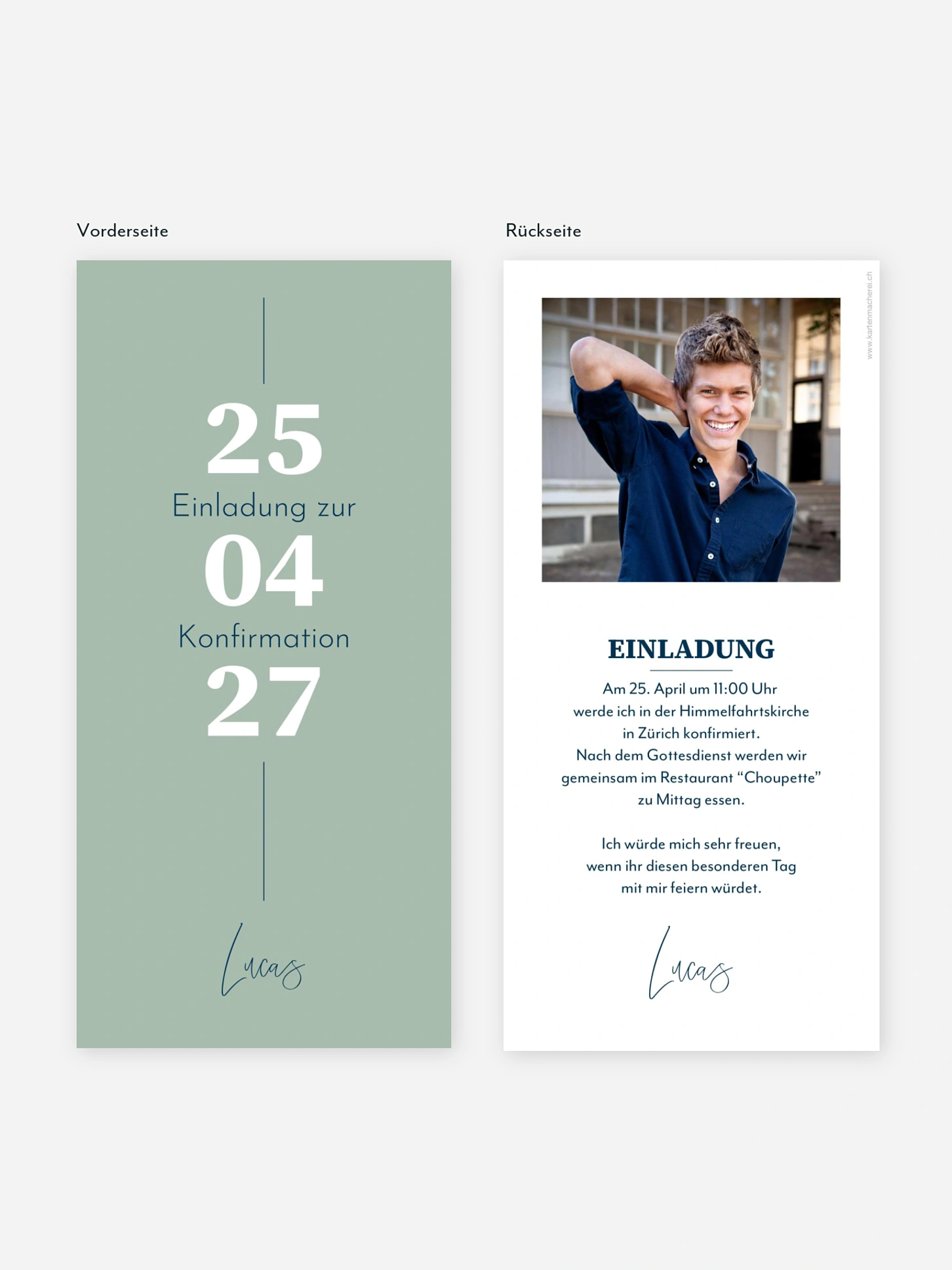 Konfirmationseinladung Modern Font