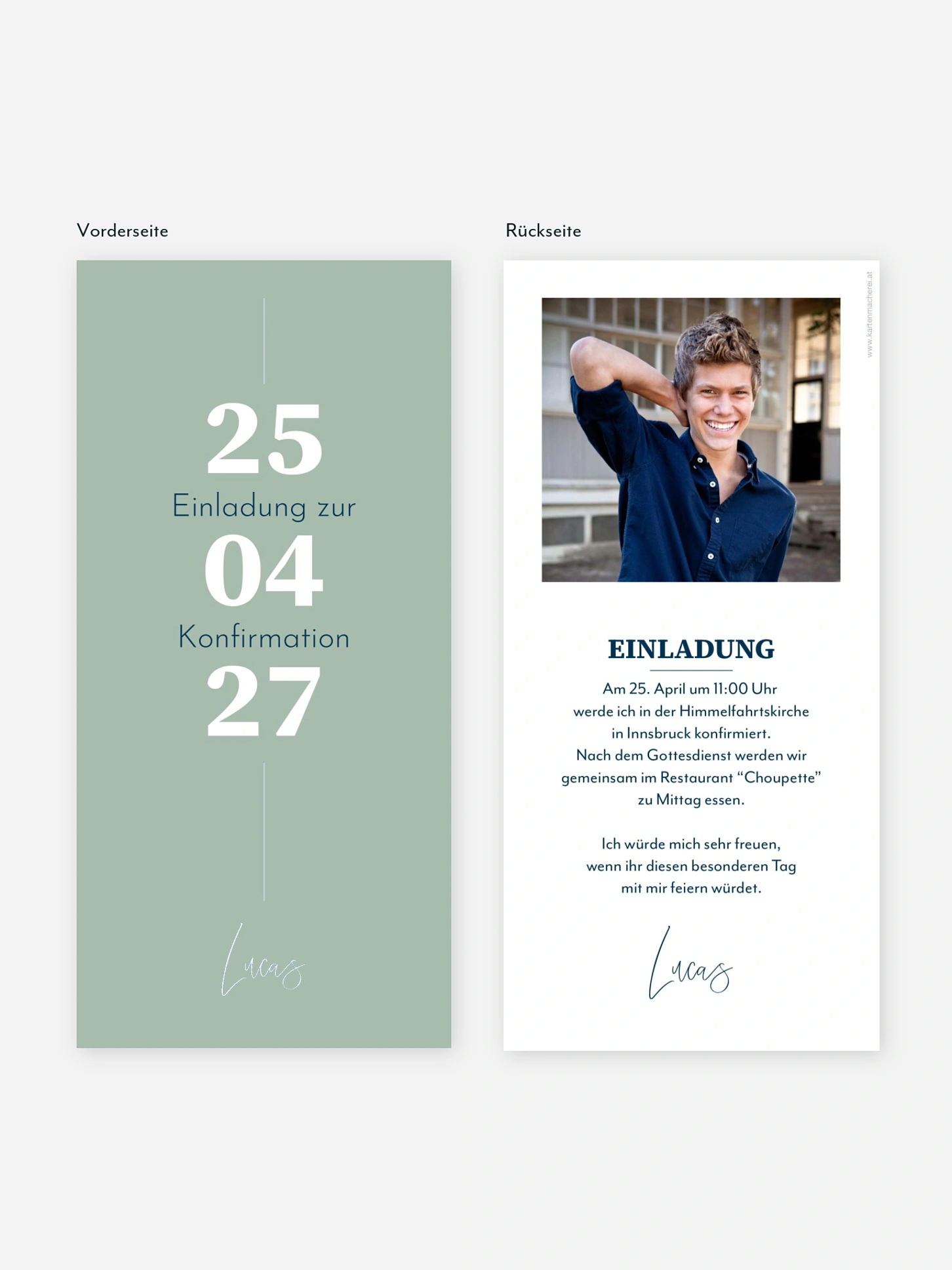 Konfirmationseinladung Modern Font