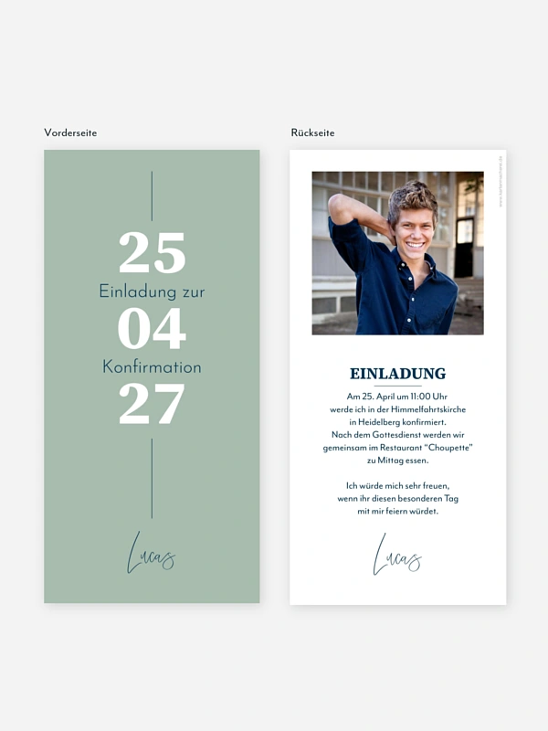 Konfirmationseinladung Modern Font