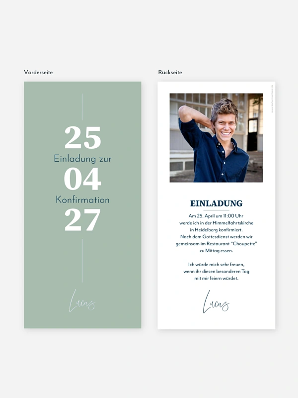 Konfirmationseinladung Modern Font