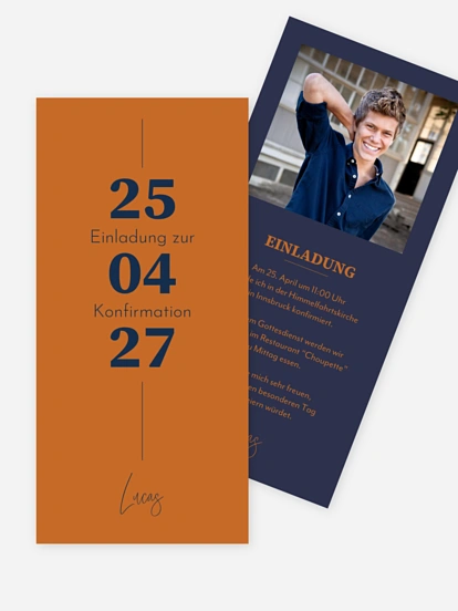 Konfirmationseinladung Modern Font