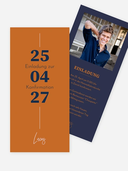 Konfirmationseinladung Modern Font