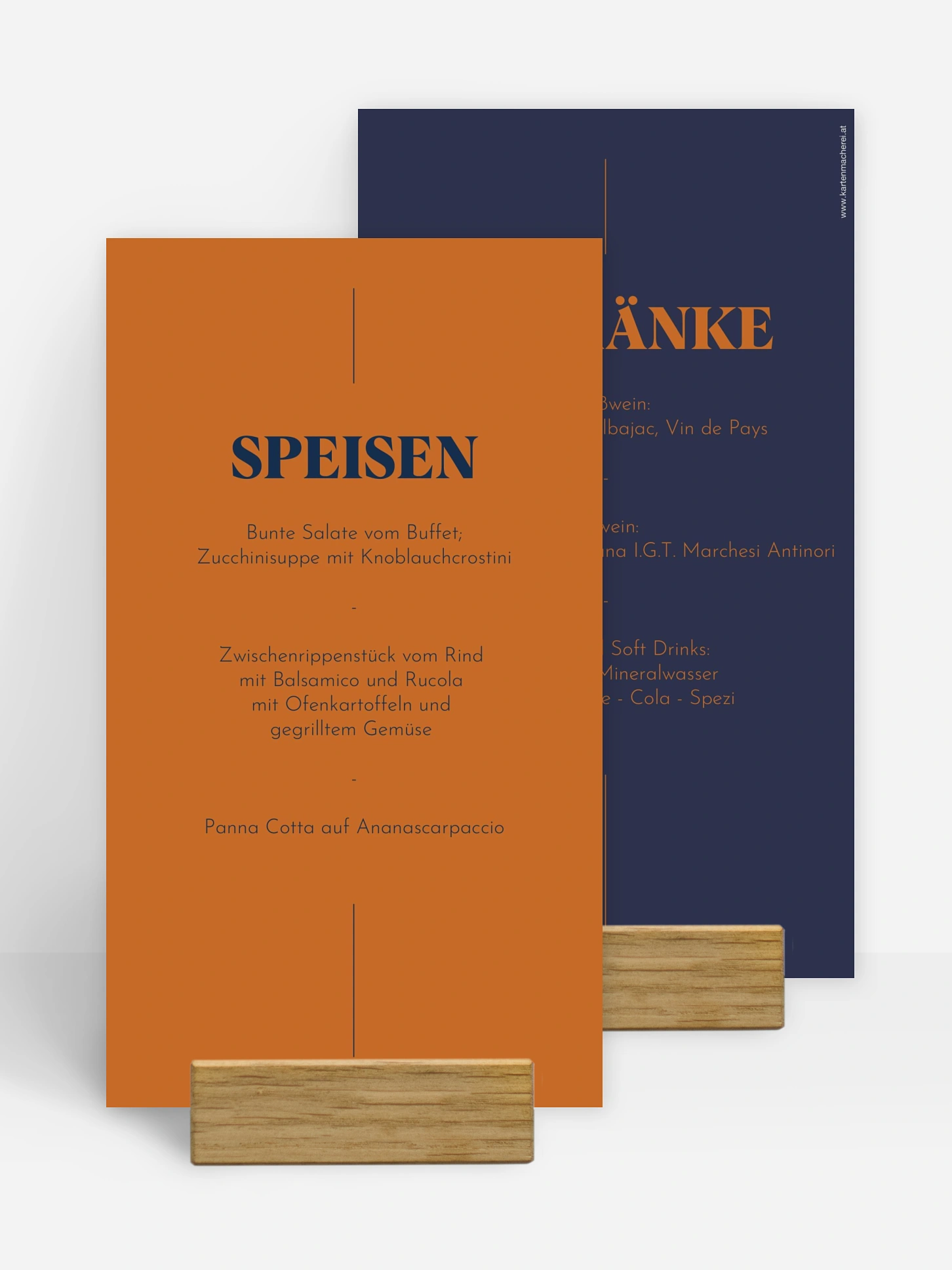 Menükarte Konfirmation Modern Font