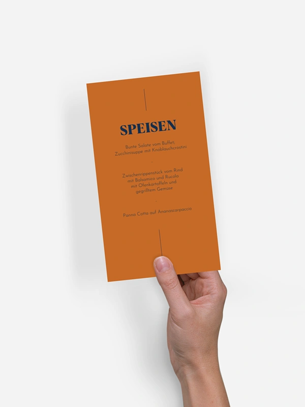Menükarte Konfirmation Modern Font