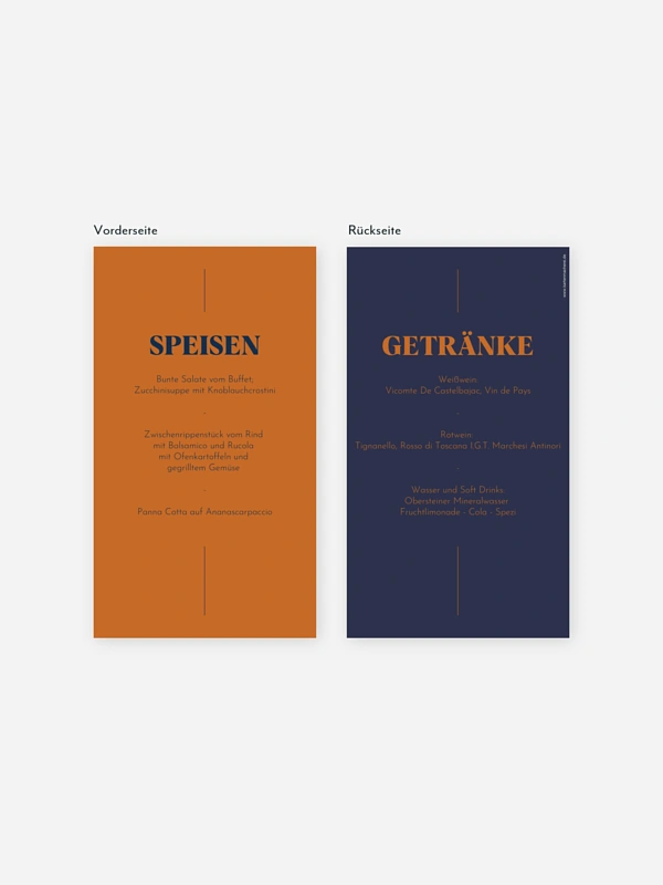 Menükarte Konfirmation Modern Font