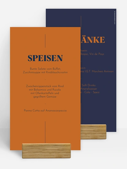 Menükarte Konfirmation Modern Font