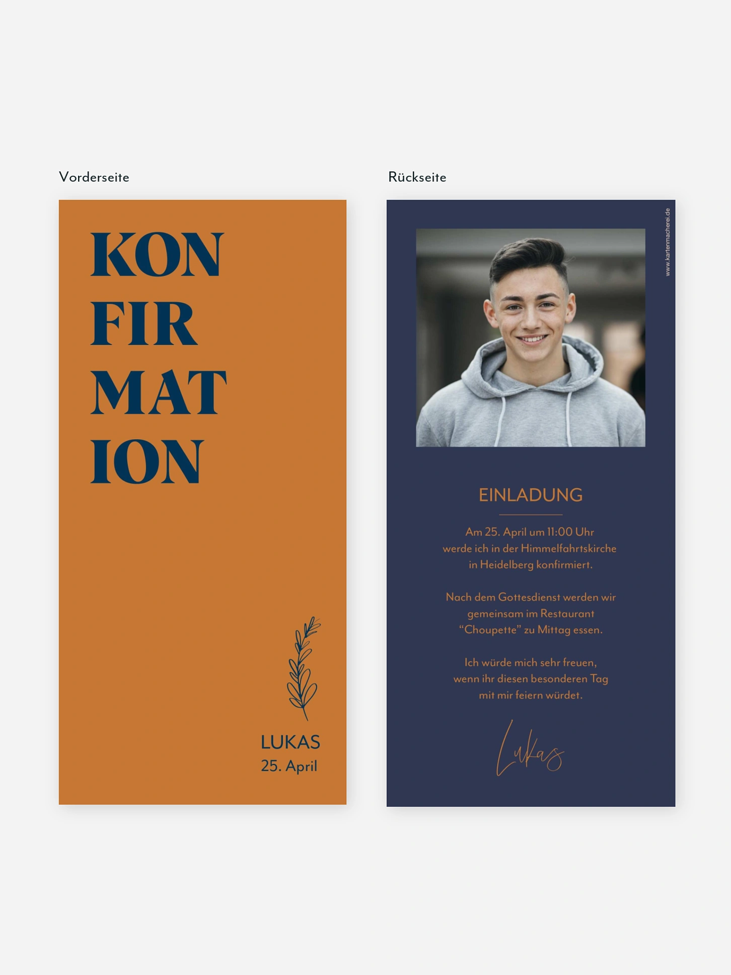 Konfirmationseinladung Simple Plant