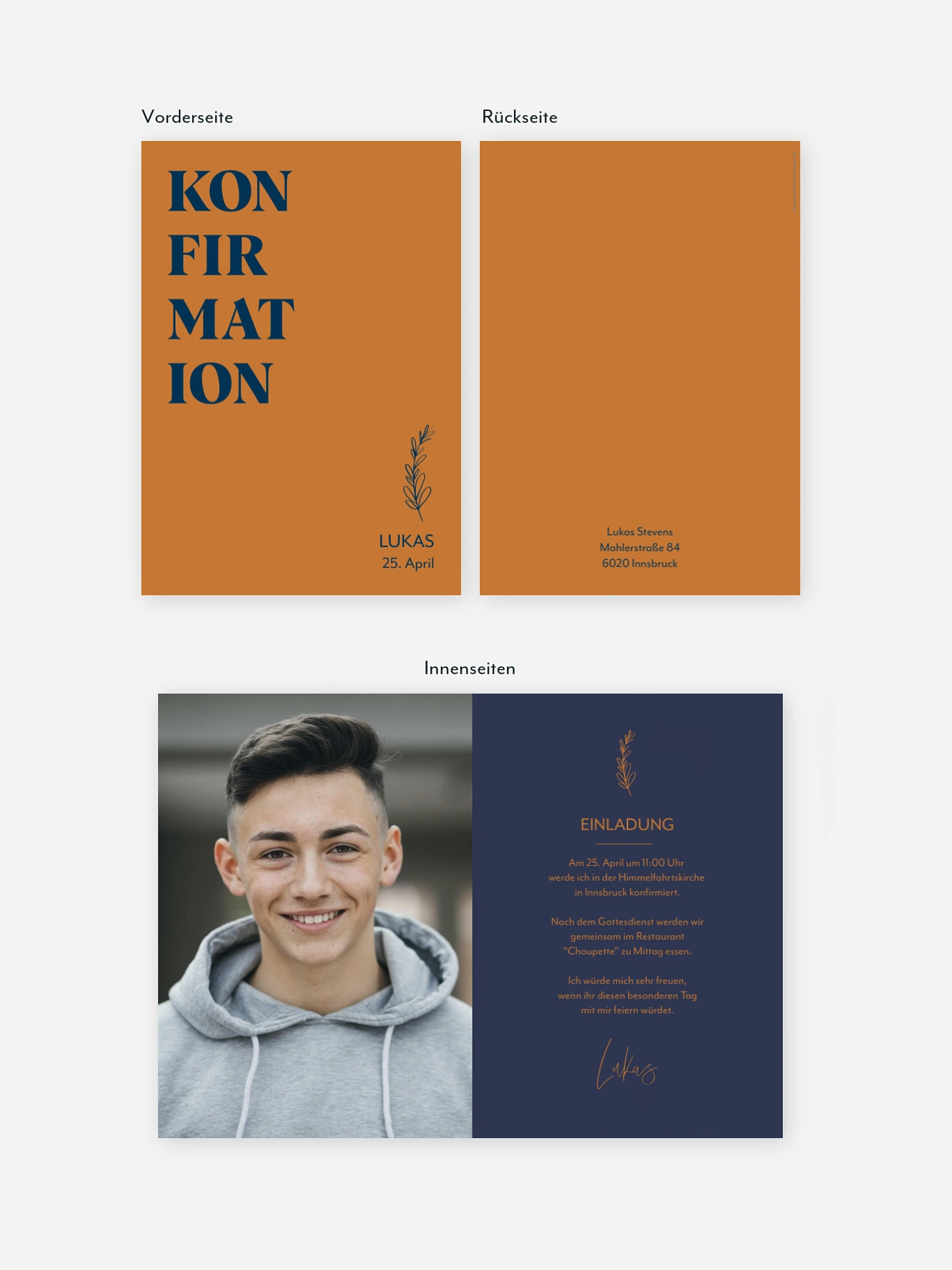 Konfirmationseinladung Simple Plant