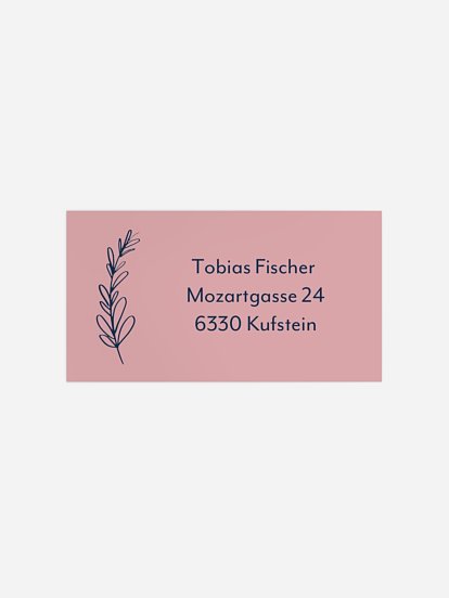 Empfängeraufkleber Konfirmation und Kommunion Simple Plant