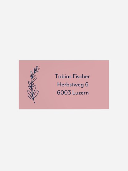 Empfängeraufkleber Konfirmation und Kommunion Simple Plant