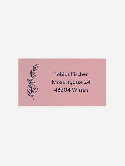 Empfängeraufkleber Konfirmation und Kommunion Simple Plant