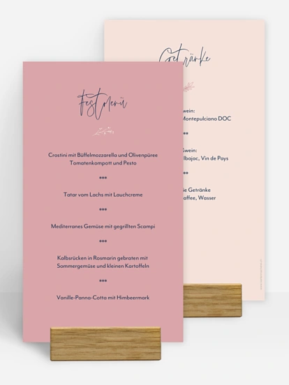 Menükarte Kommunion Blütenliebe