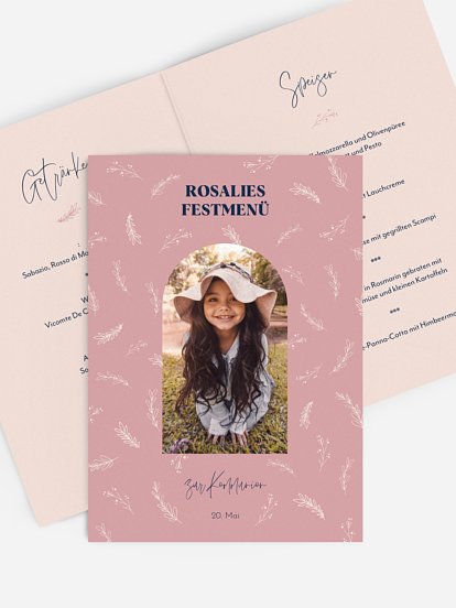 Menükarte Kommunion Blütenliebe