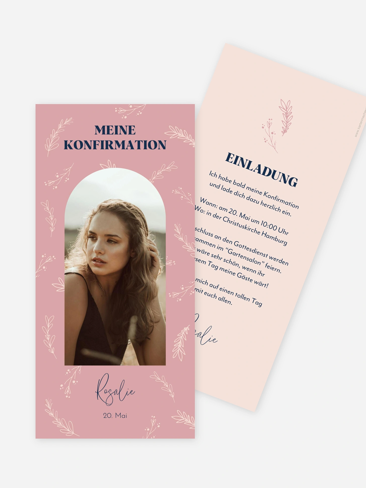 Konfirmationseinladung Blütenliebe